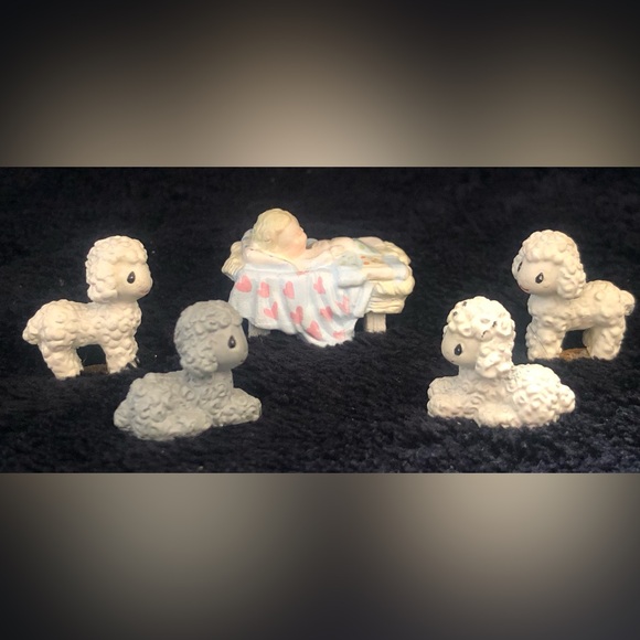 Vintage Enesco Precious Moments Miniature Nativity Set Pewter Nine 9 Piece 1989 - Picture 5 of 9